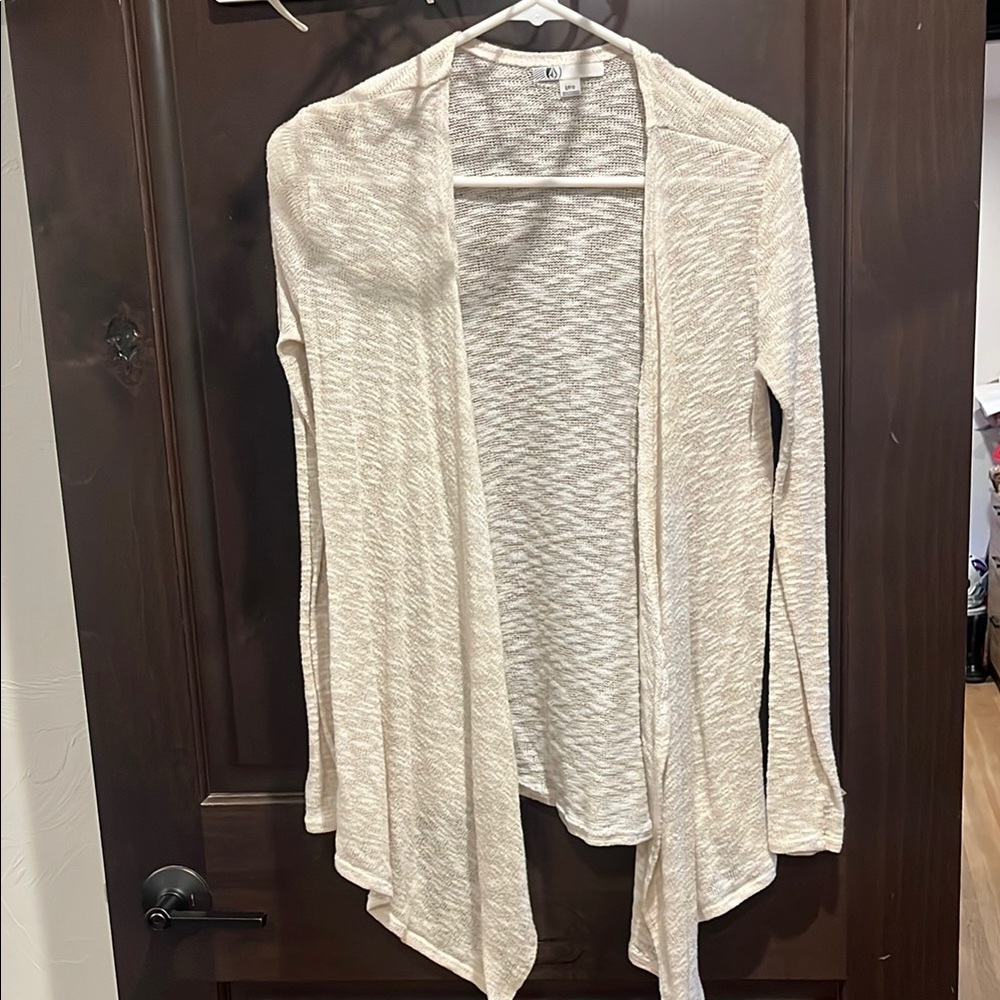 Volcom Women's Light Cream Open Cardigan